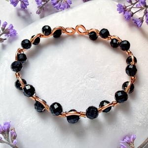 Niezłomna bransoletka z czystej miedzi i czarnego turmalinu na ochronę energetyczną