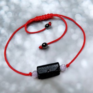 Bransoletka na ochronę Turmalin i Turmalin Wiśniowy siła i harmonia