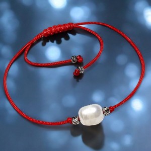 Bransoletka na bogactwo mądrość i szczęście bransoletka z perłą srebrne wykończenie