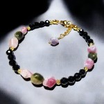 Siła Bransoletka ochronna z czarnym różowym i zielonym Turmalinem