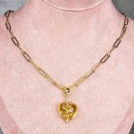 Naszyjnik z odpinaną zawieszką Serce ze szkła artystycznego