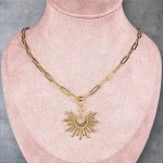 Naszyjnik z odpinaną zawieszką Egzotyczny Paw stal pozłacana