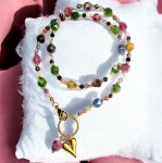 Naszyjnik Feria Barw  Choker z kolorowych turmalinów z dodatkowymi zawieszkami