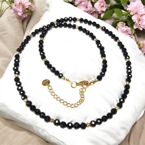 Lunarny szyk 2 Naszyjnik ochronny z czarnego turmalinu choker czarny turmalin