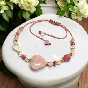 Bransoletka Miłość i Harmonia Kwarc Różowy Rodonit Kwarc Górski