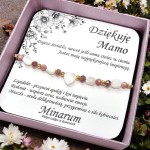 Bransoletka Dziękuję Mamo Lepidolit Rodonit Muszla Prezent na Dzień Matki